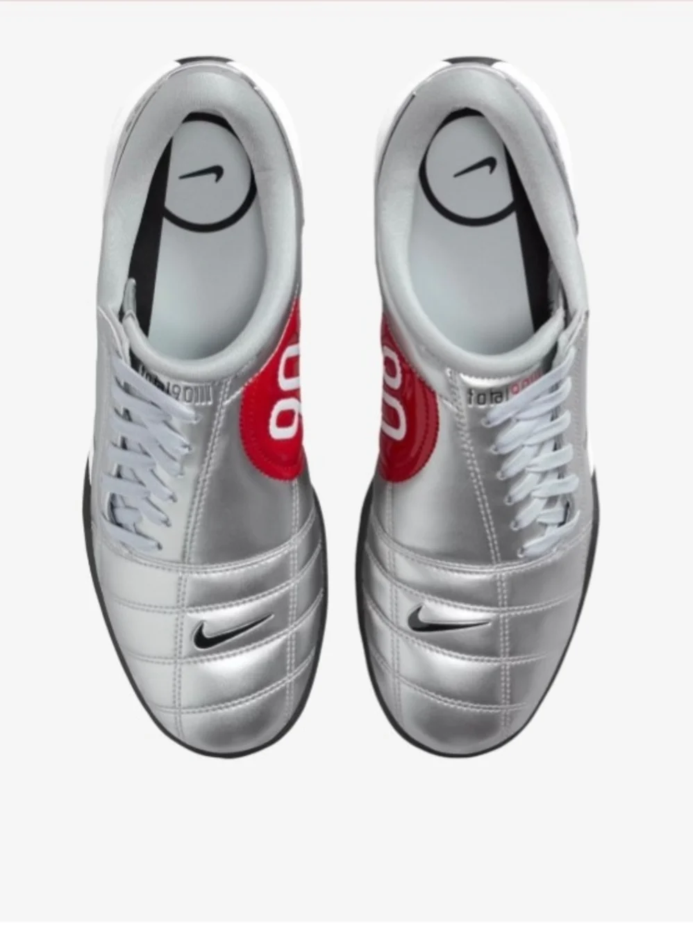 Nike Women's Silver & Red Metallic Shoes